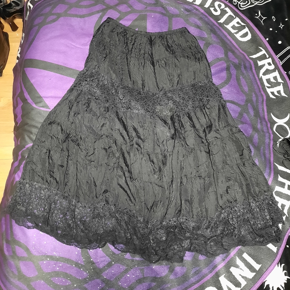 Jessica Black Textured Skater Skirt
